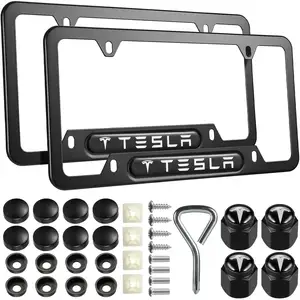 Weerbestendige Licentie Frame Auto Frame Metalen Kentekenplaat Cover Groothandelaren 2 Stuks Kentekenplaat Frames Voor Tesla