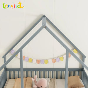Lit pour enfants en bois de pin naturel forme de maison Montessori chambre à coucher lit pour <span class=keywords><strong>b</strong></span>é<span class=keywords><strong>b</strong></span>é espace de sommeil sûr pour tout-petit à l'école Villa - Product Image 5