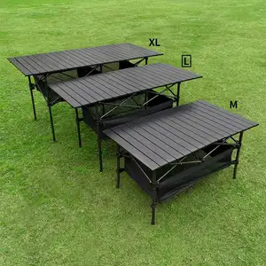 韓国アルミ合金レジャーキャンプ屋外ポータブルキャンプピクニック折りたたみ式バーベキュー折りたたみ式キャンプテーブル柔軟な観光テーブル