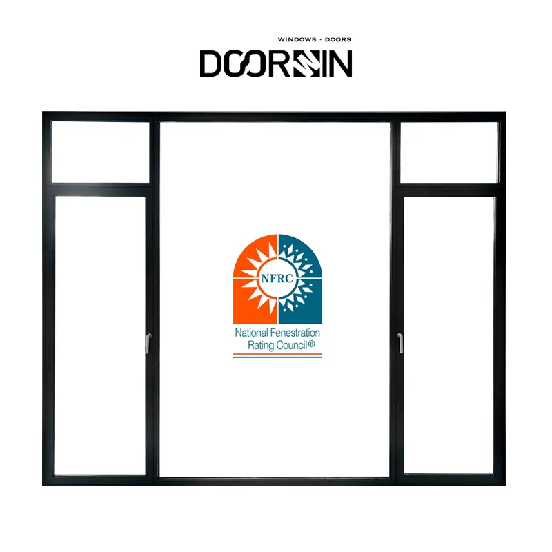 Minimal narrow frame house window design anti-deformation heat insulation aluminum black windows