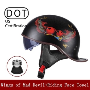 Casco de Motocicleta para Hombre y Mujer, Estilo Veraniego, Medio Casco, Diseño Retro. Casco Ligero y Portátil <span class=keywords><strong>con</strong></span> Visera Interior. - Product Image 2