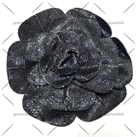 PH810 grosir buatan tangan berlian imitasi bunga bros kristal besar bunga applique patch