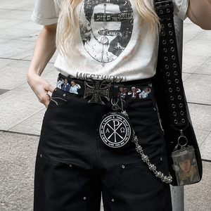 Ceinture unisexe polyvalente imprimée en 3D, style punk Y2K, avec boucle en alliage, inspirée des subcultures WCC de l'Occident américain et européen - Product Image 5