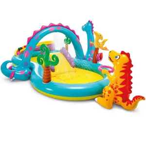 INTEX 57135 Dinoland Play Center 8 Shape 119in X 90in X 44in Outdoor Summer Kids Play Inflatable Pool