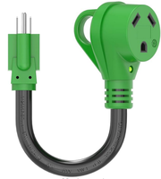Adaptateur RV 30A à 15A 110v TT -30R prise femelle vers Nema 5-15 P cordon d'alimentation SJT 3/10AWG 12 pouces pour RV Trailer Camper
