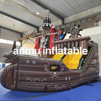 Château gonflable toboggan sec bateau pirate, toboggan gonflable pour aire de jeux, taille personnalisable