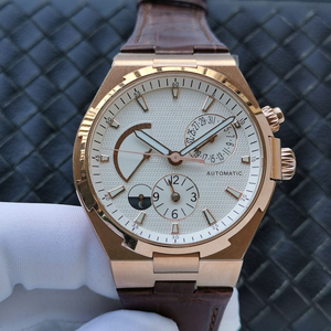 4300v High End Luxury Dual Time Zone <b>Watch</b> Men Premium White Dial Day/Night Indicator <b>Watch</b> For Business Travel - Product Image 1