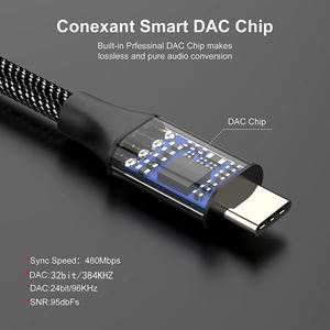 2023 Offre Spéciale 10cm Noir HiFI CX31993 Type C à 3.5mm Adaptateur de <span class=keywords><strong>prise</strong></span> casque pour Samsung <span class=keywords><strong>Galaxy</strong></span> <span class=keywords><strong>S21</strong></span> S20 Ultra - Product Image 3