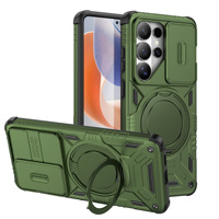 Étui de téléphone hybride antichoc avec support de voiture et cache-caméra coulissant pour Samsung S26 S25 S24 Ultra, accessoires mobiles pour Samsung A17 A27 A37 A57