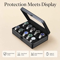 Boîte de rangement pour montres en alliage d'aluminium à 10 emplacements avec fenêtre en verre verrouillable pour montres de luxe pour hommes, vente en gros OEM
