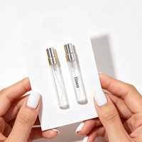 Carte d'échantillon de parfum personnalisée avec logo, flacon pulvérisateur en verre de 2 ml et 3 ml, carte testeur de parfum pour la promotion de parfums, cadeau