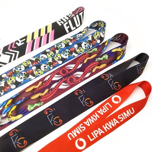 Bán buôn biểu tượng tùy chỉnh nhuộm thăng hoa Polyester Keychain dây đeo cổ dây buộc - Product Image 3