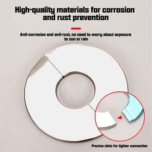 스테인레스 스틸 수도꼭지 앵글 밸브 장식 커버-샤워 장식 커버 & 욕실 및 주방 용 탭 분할 커버 - Product Image 3