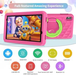 Tableta PRITOM B8 Lovely Kid de 8 Pulgadas con Pantalla de Protección Ocular, RAM de 4 GB, <span class=keywords><strong>ROM</strong></span> de 64 GB, Tableta Android con WIFI para Educación - Product Image 6