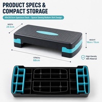 Plateforme de step aérobique professionnelle réglable à 2 niveaux, antidérapante, en ABS, 68 cm, pour la maison, la salle de sport, le cardio et l'entraînement physique