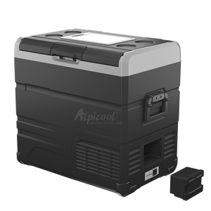 Réfrigérateur solaire Alpicool TW55 DC 12v, mini réfrigérateur solaire, alimenté par batterie, deux zones, camping, plage, caravane, réfrigérateur-congélateur - Product Image 1