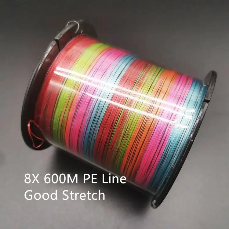 Japan Materiaal Goede Stretch Multicolor Glad Oppervlak 8 Streng 8 Weeft 600 M Pe Braid Vislijn