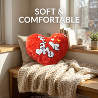 Nouvelle Coussin de Canapé en Peluche en Forme de Cœur Personnalisable, Broderie, Remplissage en Coton PP, Housse Amovible Lavable pour la Décoration de la Chambre à Coucher