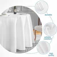 Nappe Ronde de Luxe 132 en Polyester Blanc de 120 Pouces pour Événements, Mariages, Banquets, Restaurants