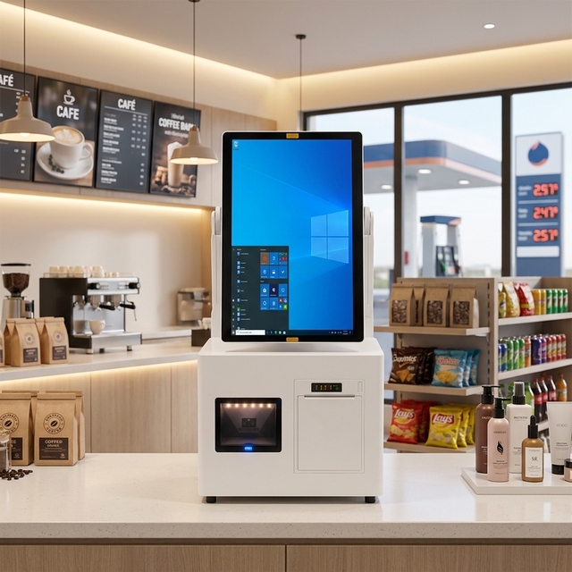 15 Inch All in One Cash Register Point of Sale Windows POS System Full Metal Design POS Terminal with 15.6 Inch Display and MSR
