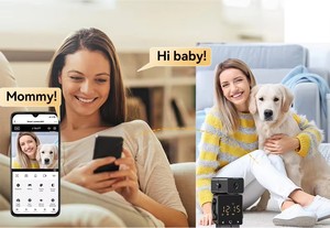 3MP cuộc sống thông minh Robot máy ảnh một cú nhấp chuột cuộc gọi video treo tường 2.4 Gam wifi đồng hồ báo thức máy ảnh - Product Image 5