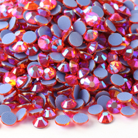 YWJC Precio de Fábrica Cristales de Vidrio Hotfix SS10-20 de Base Plana, 1440 Piezas de Cristales Hotfix Redondos de Base Plana Color AB a Granel