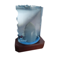 Nouvelle Lampe de Bureau LED en Résine Époxy, Modèle Requin Océanique Peint à la Main, Alimentée par USB, Design Unique, Veilleuse pour la Maison