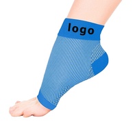 Logo personnalisé Chaussettes de compression à bout ouvert Récupération du pied Manchon Fasciite plantaire Chaussette sans orteil Cheville Polyester Chaussettes en nylon