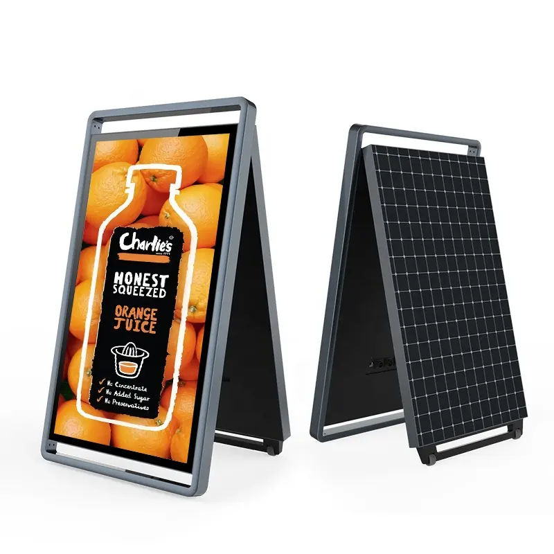 Alto Brilho Energia Solar Lcd Tela Luz Solar Publicidade Vertical Leitável Sinal Lcd Display Outdoor Impermeável Digital Poster