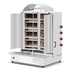 Machine à shawarma au gaz manuelle en acier inoxydable pour <span class=keywords><strong>restaurant</strong></span>, 4 brûleurs, équipement commercial pour doner kebab du Moyen-Orient - Product Image 3