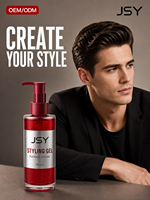 Gel coiffant pour hommes 180 ml, tenue souple, coiffage facile, texture naturelle, gel capillaire, marque privée OEM ODM, soin professionnel pour barbier