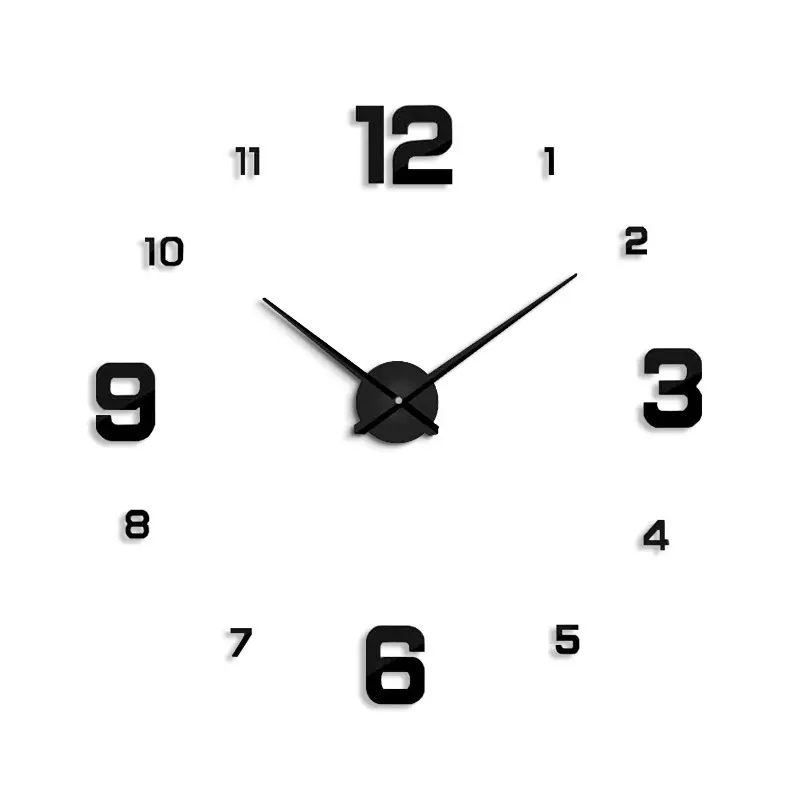 Modern Design Large DIY 3D Wall Clock Home Decor Art Watch Mirror Sticker 100*100cm