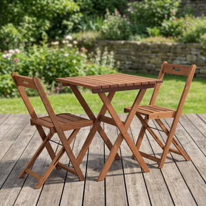 New Design Modern Lightweight Waterproof Folding Bamboo Dining <b>Table</b> with Chair Stool for Bedroom and Outdoor Use - Product Image 1