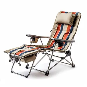 Outdoor XL Tamanho Folding Chaise Lounge Praia Cadeira Camping Cadeira Com Footrest