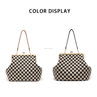 Sac à main à carreaux de design tendance, pochette classique grande capacité, sac à bandoulière pour les soirées et les occasions sociales