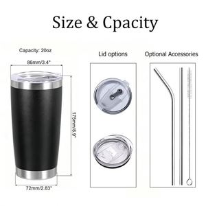 Vaso Térmico para Camping, Senderismo y Pesca, 20 oz, Acero Inoxidable, Aislado, Doble Pared, Vacío, para Viajes al Aire Libre, ASM25 - Product Image 6