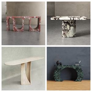 Table <span class=keywords><strong>console</strong></span> moderne en marbre noir Table de salon étroite Table <span class=keywords><strong>basse</strong></span> d'entrée en pierre naturelle - Product Image 5