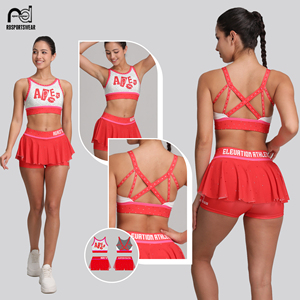 Customized Cheer Practice Wear, Crop Top Cheer Uniform Cheerleading Outfit - Product Image 5