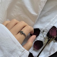 VAF Bague unisexe en acier inoxydable vintage Star Acero-Inox Joyeri Anillos pour homme en or 18 carats pour garçon