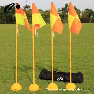 Poteaux de marquage pour entraînement de football, ensemble de cônes de dribble, drapeaux de coin, équipement scolaire, poteaux d'obstacles 1,5 m, lot de 4, PVC et ABS, orange/jaune - Product Image 4