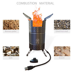 Réchaud à <span class=keywords><strong>bois</strong></span> portable avec ventilateur réglable pour les sports de plein air, l'alpinisme et la pêche - Product Image 1