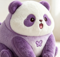 Peluche personnalisée, adorable panda violet, peluche douce pour la décoration de la maison, cadeau pour enfants, peluche au design personnalisé