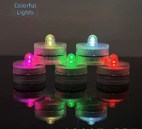 Lampu LED Tahan Air Tanpa Api Bertenaga Baterai, Lilin Mini Mengapung di Bawah Air, Lampu Tealight untuk Luar Ruangan, Natal