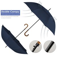 Parapluie de golf à manche en bois incurvé personnalisé de qualité supérieure grand auvent coupe-vent avec impression de logo personnalisée idéal