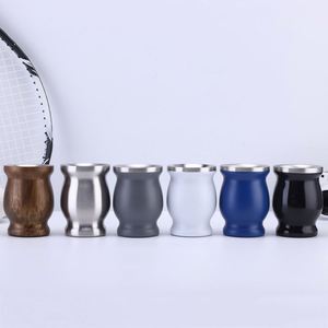 Vaso Mate de Acero Inoxidable de Doble Pared con Aislamiento al Vacío, Forma de Calabaza, 8oz, con Bombilla Argentina para Yerba Mate, Regalo Empresarial, Logotipo Personalizado, Europa - Product Image 1