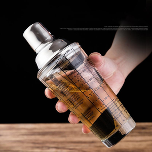 Shaker à cocktail en verre C439 de 400 ml avec échelle graduée, bouteille mélangeuse pour barman, outil de bar, tasse à fruits et glace pilée - Product Image 1