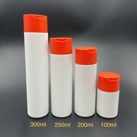 Bouteille à presser en plastique HDPE personnalisée 200ml 250ml 300ml bouchon de presse à disque imprimé à l'écran emballage cosmétique à extrémité ouverte facile