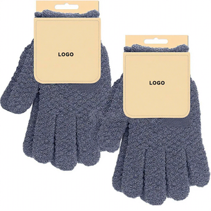 Gants de bain personnalisés avec logo - Gants exfoliants en nylon doux pour le nettoyage complet du corps, souples, durables, ajustement élastique, faciles à nettoyer - Product Image 1