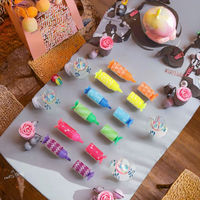 Mini stylo surligneur lumineux en forme de bonbon non toxique sûr marqueur fluorescent 6 couleurs pour ensemble de papeterie pour enfants