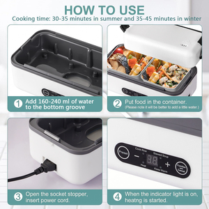 Fiambrera eléctrica multifuncional de gran capacidad de 4L, calefacción de reserva inteligente enchufable, calentador de alimentos portátil para trabajadores de oficina - Product Image 3
